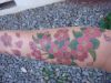 cherry blossom flower leg tattoo